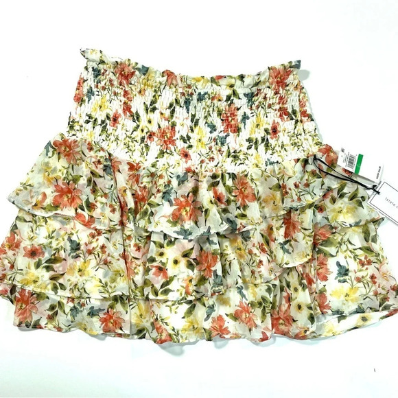 New 1 State Mini Chiffon Ruffle Skirt Daybreak Watercolor - Picture 2 of 7